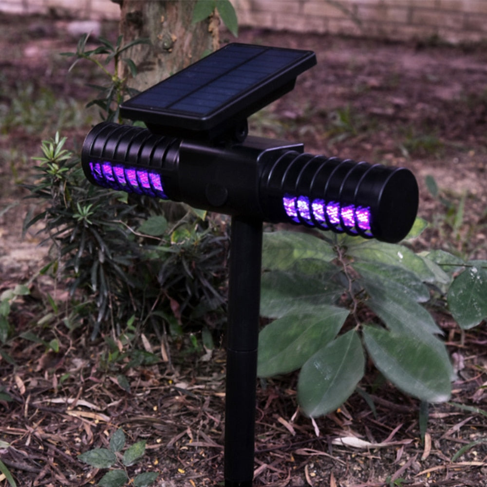 Solar Powered Mosquito Killer Lamp for Outdoors feat. Waterproof LED Light