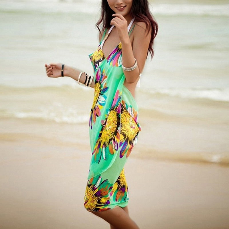 2021 Printed Cover-ups Sexy Summer Beach Dress