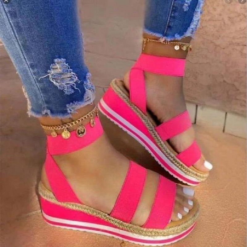 2021 Summer Espadrille Wedge Sandals - From Solid to Candy Colors