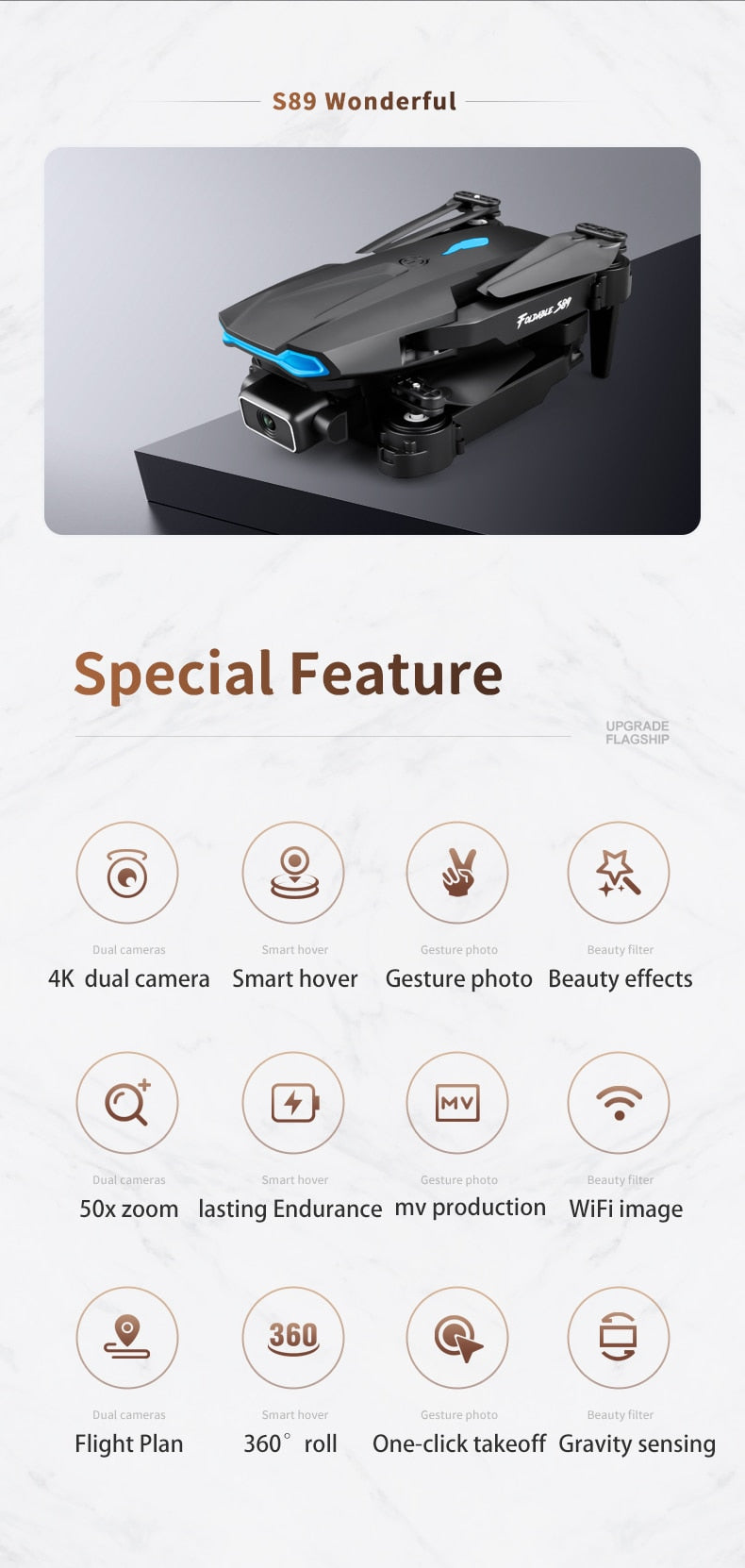 S89 Pro Drone with 4k HD Dual Camera