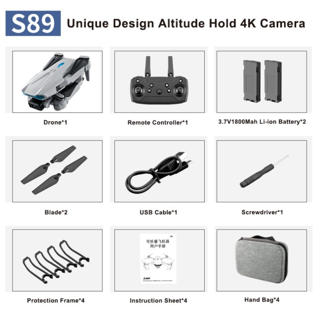 S89 Pro Drone with 4k HD Dual Camera
