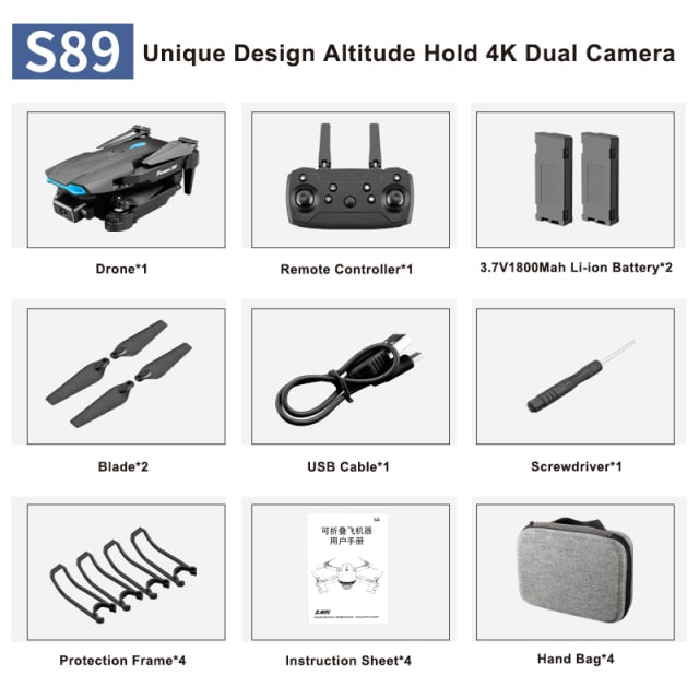 S89 Pro Drone with 4k HD Dual Camera