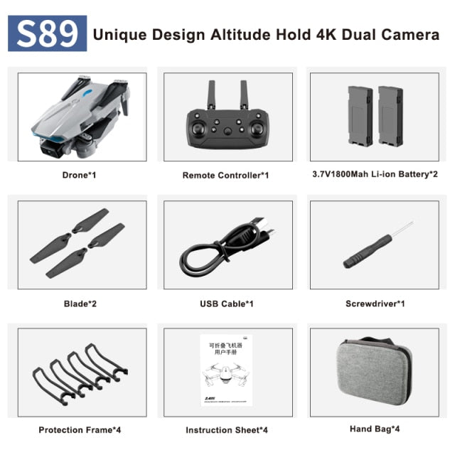 S89 Pro Drone with 4k HD Dual Camera