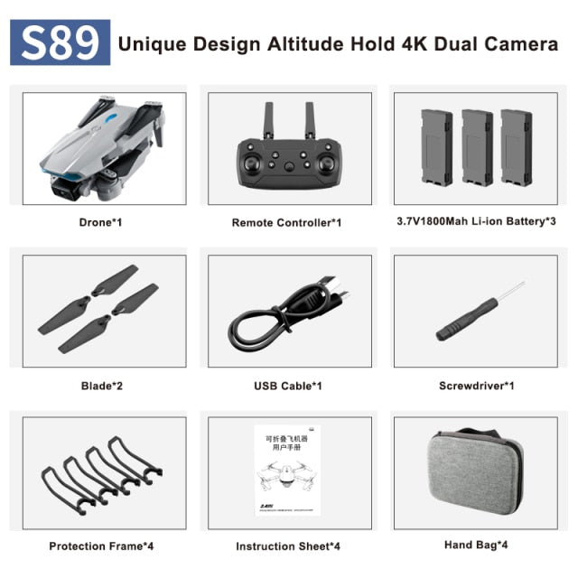 S89 Pro Drone with 4k HD Dual Camera