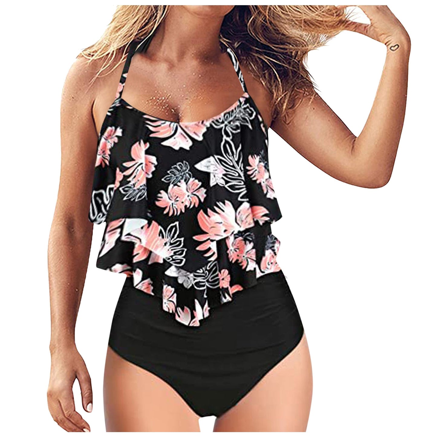 2021 Womens High Waisted 2 Piece Swimsuit