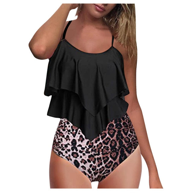 2021 Womens High Waisted 2 Piece Swimsuit