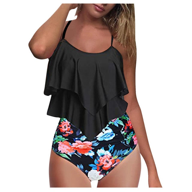 2021 Womens High Waisted 2 Piece Swimsuit