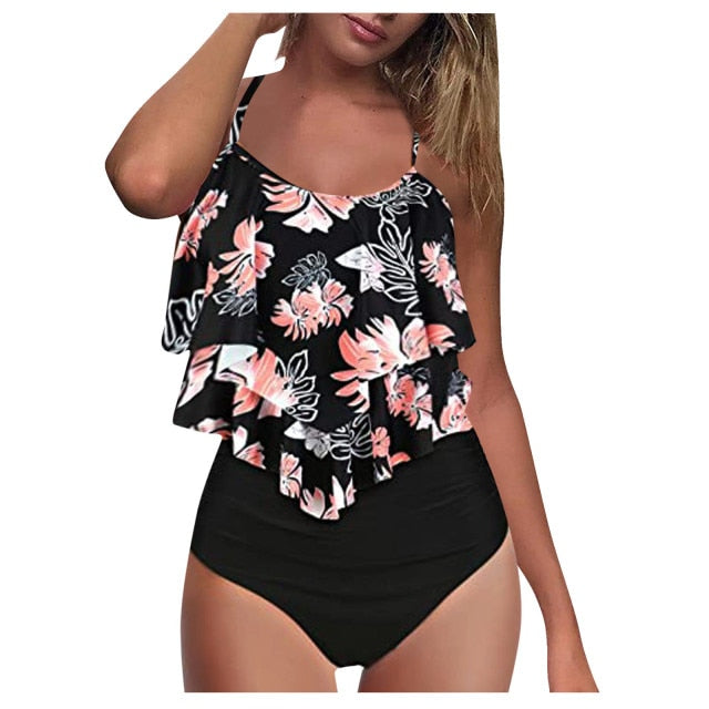 2021 Womens High Waisted 2 Piece Swimsuit