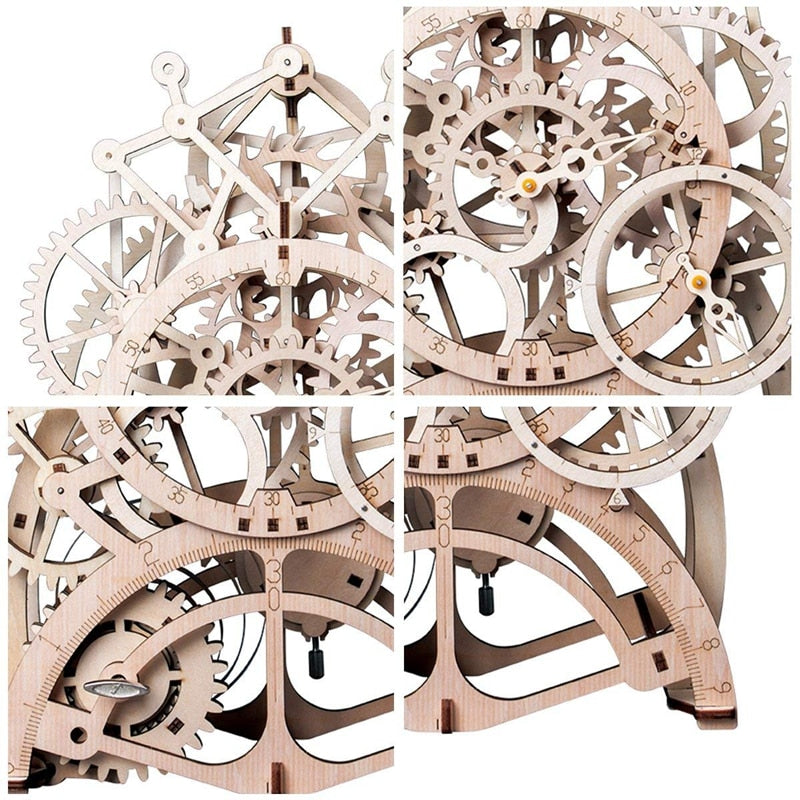 Robotime 3D Wooden Puzzle with Mechanical Gears Building Kit