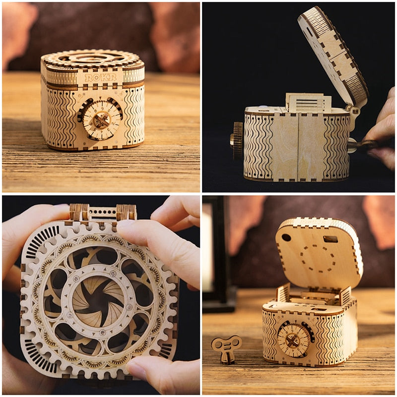 Robotime 3D Wooden Puzzle with Mechanical Gears Building Kit