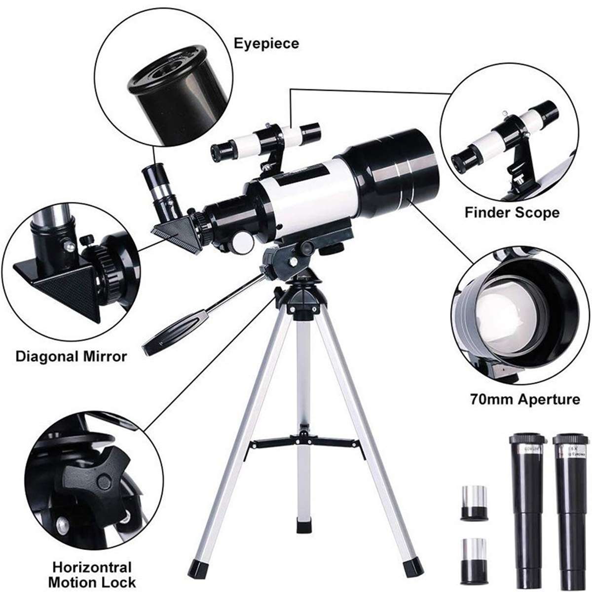 Visionking Refraction Astronomical Telescope With Portable Tripod