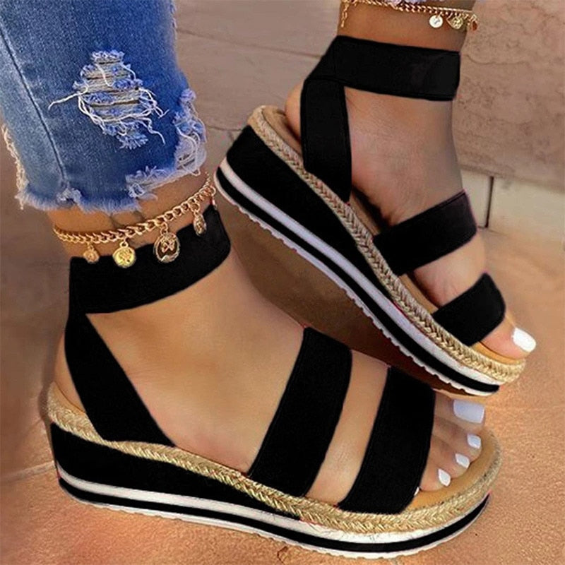2021 Summer Espadrille Wedge Sandals - From Solid to Candy Colors