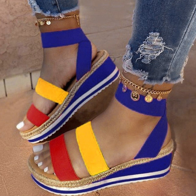 2021 Summer Espadrille Wedge Sandals - From Solid to Candy Colors