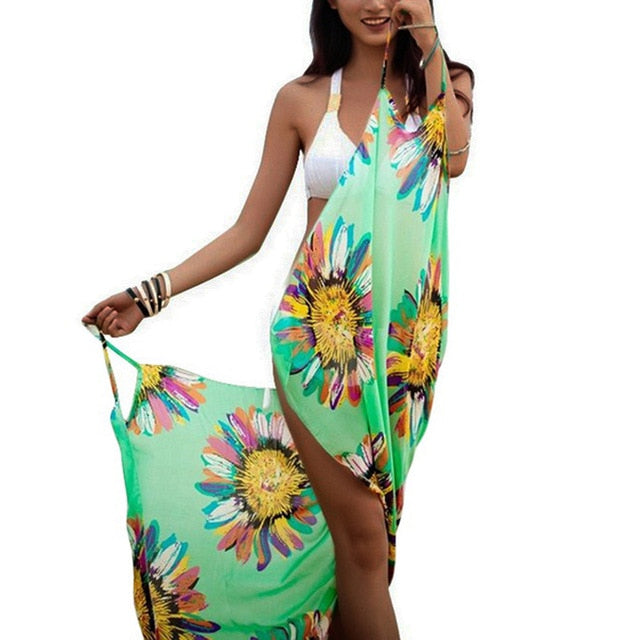 2021 Printed Cover-ups Sexy Summer Beach Dress