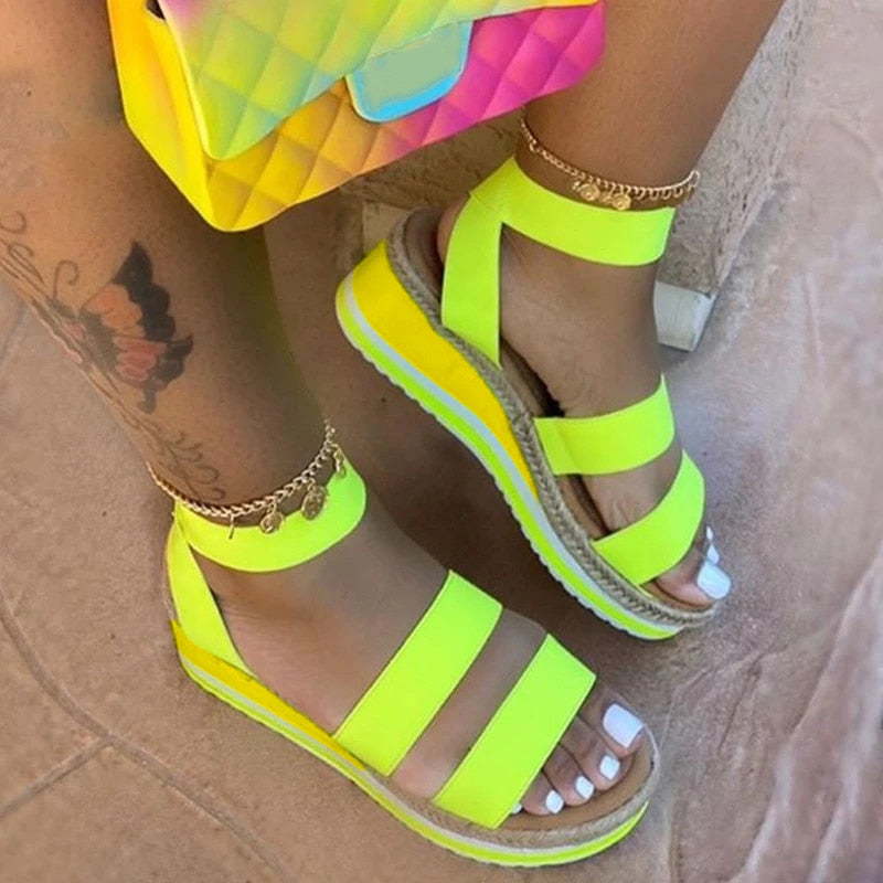 2021 Summer Espadrille Wedge Sandals - From Solid to Candy Colors